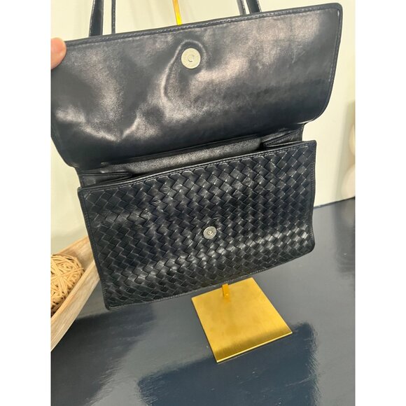 Bottega Veneta Intrecciato Navy Leather Two Way Bag - Picture 5 of 16
